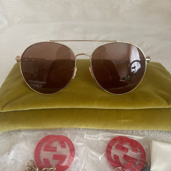 Gucci 61MM GG Charm Aviator Sunglasses GG0725S main image 11